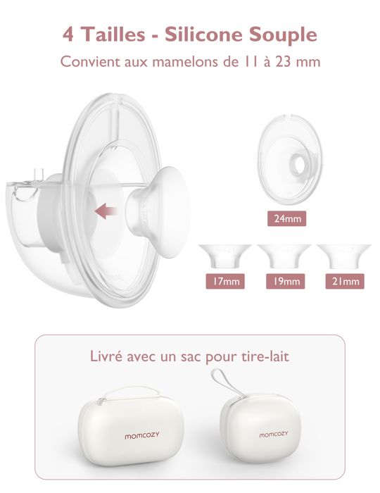 Momcozy M5 Tire-lait Mains Libres, Tire Lait Portable avec 5 Tailles -  Cdiscount Puériculture & Eveil bébé