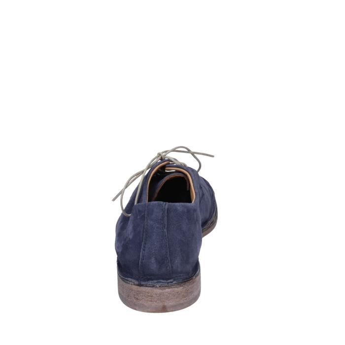 Derby Femme Bleu en Daim MOMA t Talon 2 cm Bleu