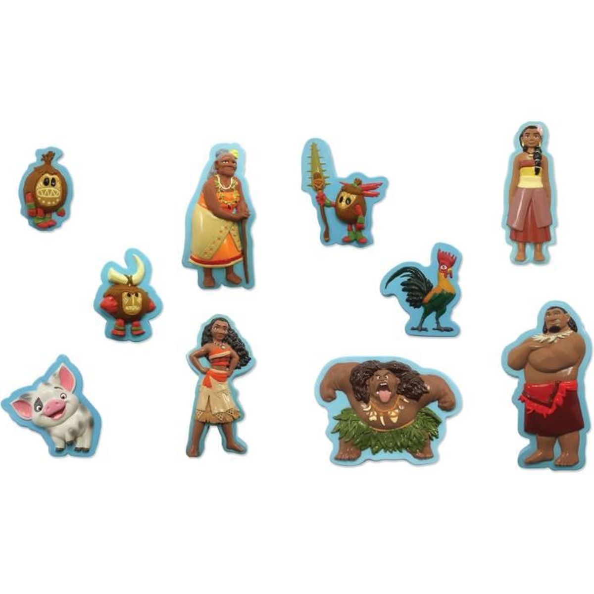 Disney Vaiana Plus De 10 Figurines A Ventouse Livre Cartonne De