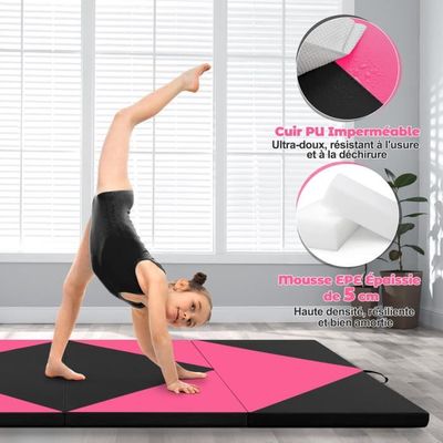 Stag America Tapis de Sol 240cm pour Gymnastique et Fitness - Matelas de Gym  Pliable pour la Maison 8' x 4' x 2 