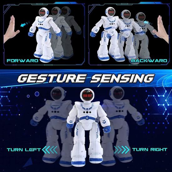Robot Télécommandé Avec Détection De Gestes - Pour Enfants 6-12 Ans, Programmable, Danse, Chante, évite Les Obstacles