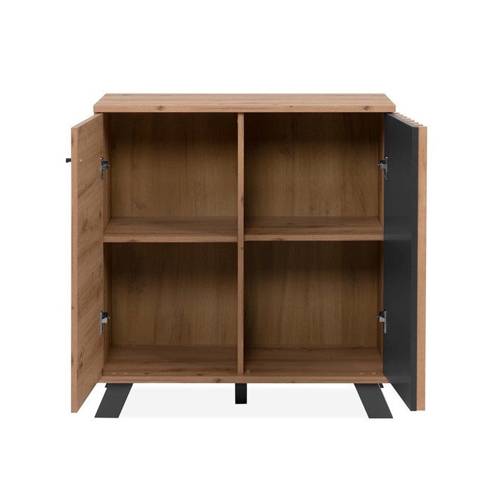 ULUYYUC Buffet Chêne Artisanal 79x38x80 Cm Bois D'ingénierie