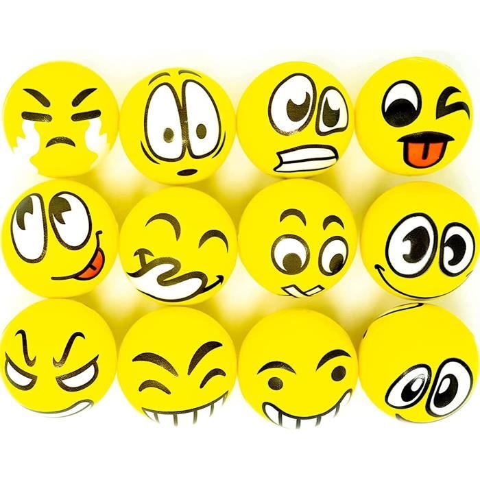 12 Pièces Emoji Boule Antistress, Billes Anti-Stress, Boule de Stress, Mini  Balles en Mousse Balle, Jouets de Décompression pour53 - Cdiscount Jeux -  Jouets