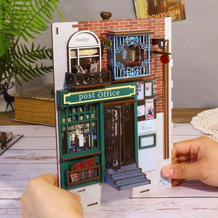 DIY Book Nook Kit – Maison de poupée Miniature en Bois avec Meubles