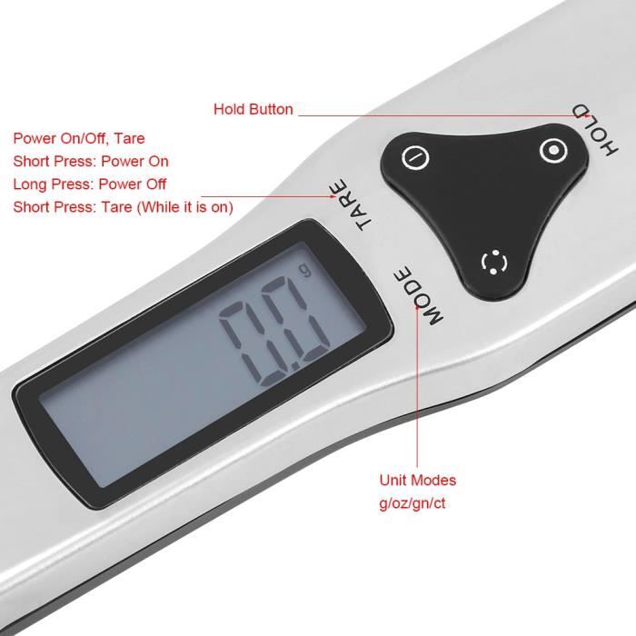 Ustensile de cuisine,Cuillère mesure 500 g-0,1 g avec écran LCD, cuillère à  mesurer numérique, ustensile de pâtisserie -A - Cdiscount Maison