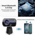 gift-Transmetteur FM Bluetooth 50 Adaptateur Radio sans Fil Kit de Voiture Mains Libres QC30 et Lumière Colorée-3