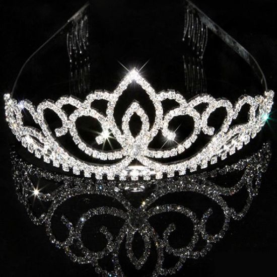 Couronne Anniversaire 50 Ans - Diadème Strass Argent Avec Peigne - Déco Fête Princesse