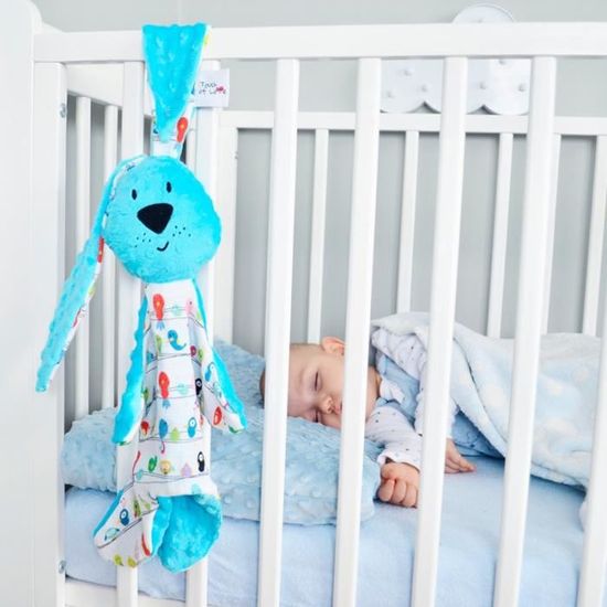 Bleu Lapin Kic Kic Sevira Kids Doudou XXL en mousseline de Bambou et minky