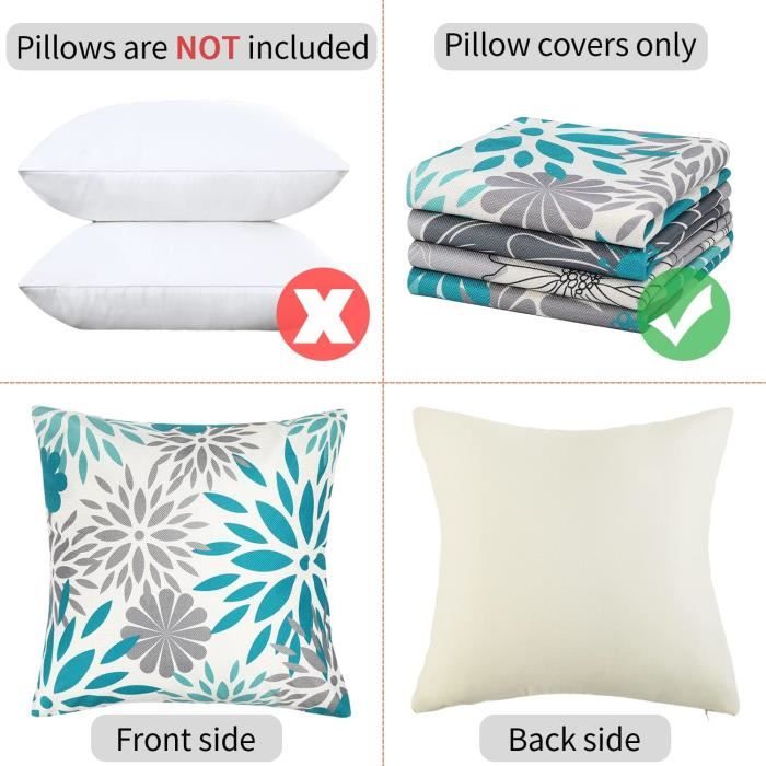 Detexpol Taie D'oreiller En Coton 40x40 Girafe Turquoise