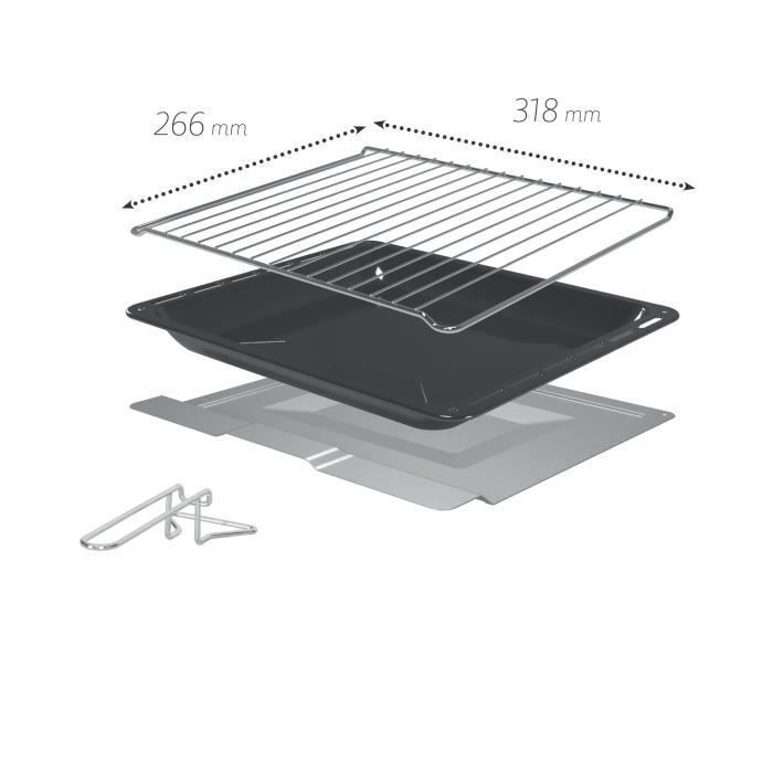 ICQN Mini Four Electrique 60l, 5 Fonctions, 40°-230°C, 1800 W, Gris Inox