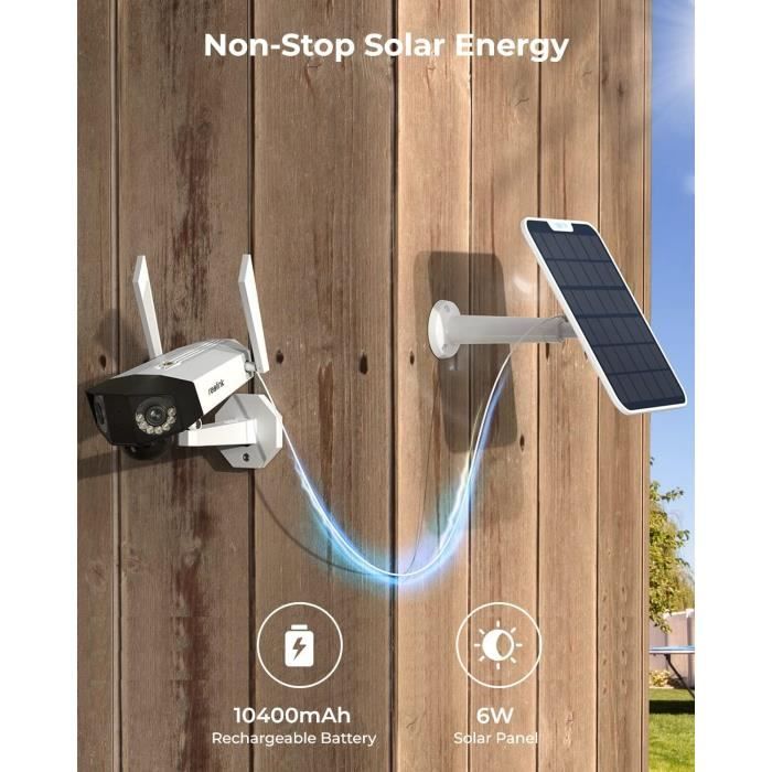 Caméra Surveillance WiFi Extérieure 8MP Double Objectif + Batterie + Panneau Solaire - 7