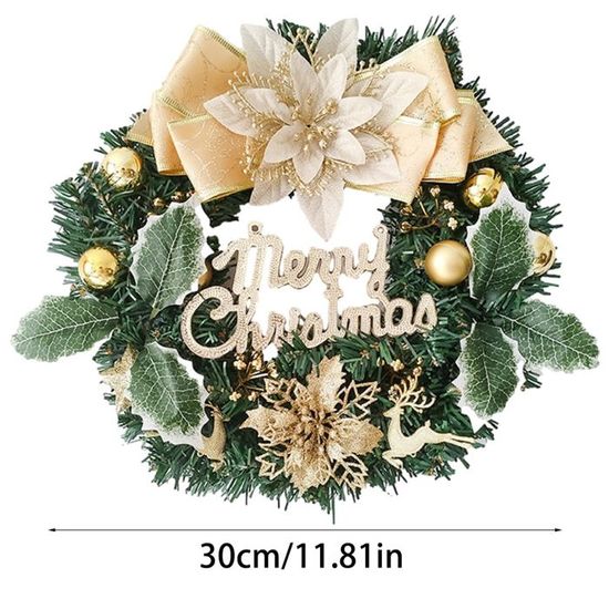 Couronne De Noël En Forme De Larme - Déco Murale Ou Porte, Avec Pommes De Pin Et Baies Rouges | 30x50 Cm, Intérieur/extérieur