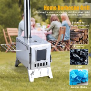 Poêle à Bois De Camping Mil-Tec Pour Tente - Complet - Gris - Réf 14260000