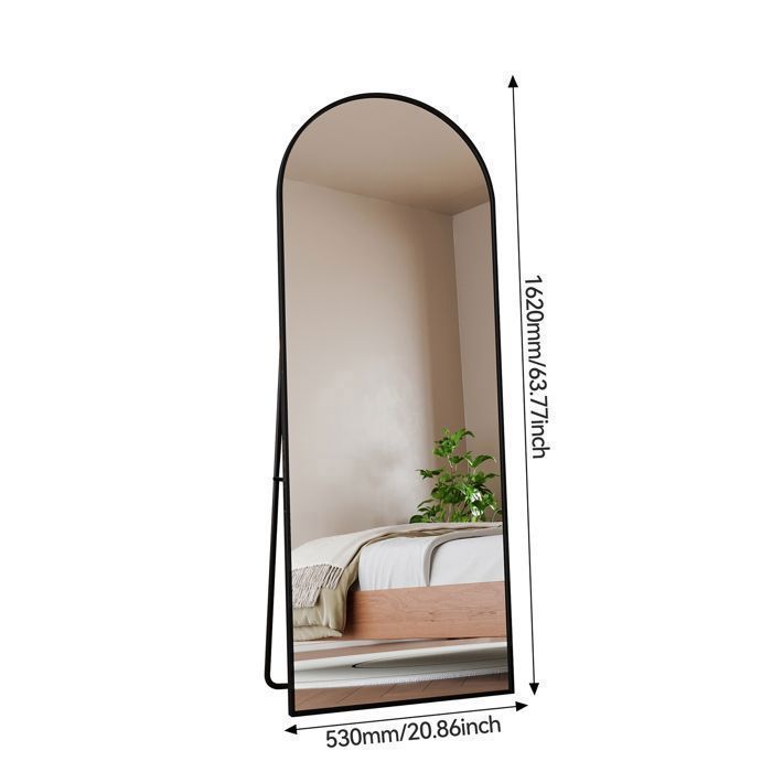 Miroir Sur Pied Aluminium BONEWEI Grand Miroir Sur Pied Arqué 163x53cm - Miroir Pleine Longueur Cadre Aluminium Or, Idéal Chambre, Entrée Et Couloir Miroir Sur Pied Aluminium BONEWEI Grand Miroir Sur Pied Arqué 163x53cm - Miroir Pleine Longueur Cadre Aluminium Or, Idéal Chambre, Entrée Et Couloir