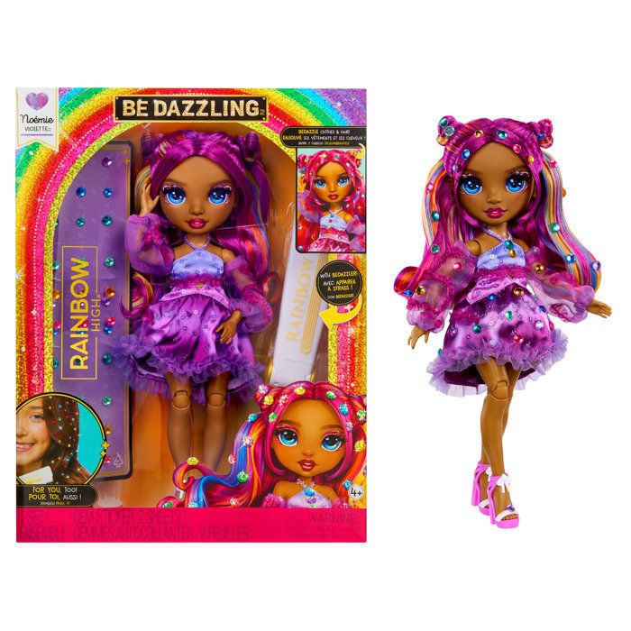Rainbow High Be Dazzling - Genevieve Bleue - Poupée Mannequin Bleue de 28 cm Avec Outil d'Éblouissement, Pierres Précieuses Scintillantes et Accessoires de Stylisme