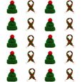Mini Chapeau de Père Noël, 24 PCS Mini Bonnet de Noel, Bricolage Sucette Chapeau,Petits Bonnets Noël, Chapeau de Bouteille de vin,pour Les décorations de Table Déco de Noël