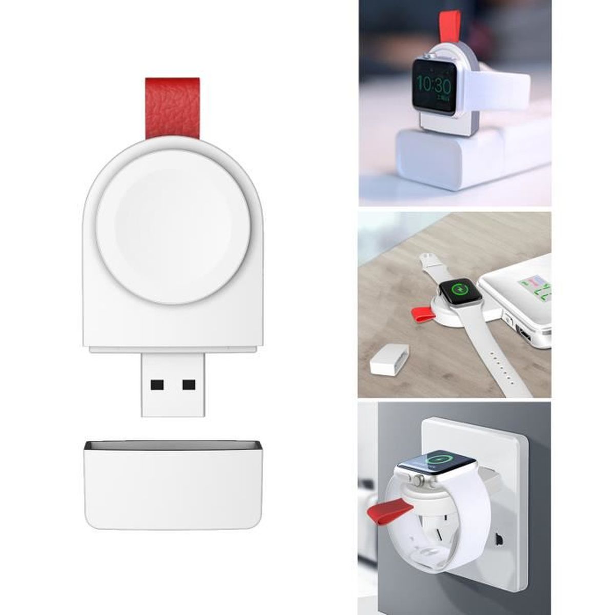Dock de Chargeur pour Apple Watch Series 4 3 2 1, Prise USB, Portable, Magnétique [Fonction