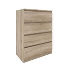 HUCOCO ASTER T4 - Commode moderne 4 tiroirs - 97x70x40 - Meuble de rangement - Style Scandinave - Sonoma