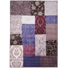 DEZENCO Tapis design et moderne - 57x110 cm - ISPARTA PATCHWORK Violet - Polyamide- Lavable 30° - UN AMOUR DE TAPIS
