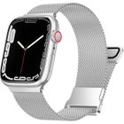 LECMACY Bracelet compatible avec Apple Watch 38mm 40mm 41mm, Bracelet Magnétique en acier inoxydable avec boucle réglable en métal, Argent