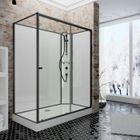 Schulte cabine de douche intégrale 120x80x204 cm, ouverture droite, verre 5 mm, cabine complète, porte coulissante, noir, Tahiti