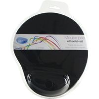 Tapis de Souris avec Repose Poignet - APM - Noir - Gel / Textile - Anti-dérapant - Confort amélioré