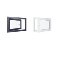 Fenetre PVC - LxH 900x600 mm - Triple vitrage - Blanc intérieur - Anthracite extérieur - Ferrage Droite