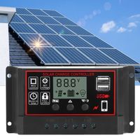 Régulateur de batterie solaire, contrôleur de charge solaire automatique 12V 24V, utilisation commerciale pour la cour intérieure