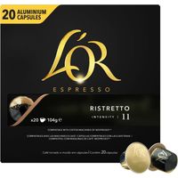 Café capsules L’Or Espresso Ristretto x20, en aluminium compatibles Nespresso