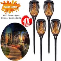 Stillcool® 4pcs Lampe de jardin solaire flamme étincelle étanches éclairage extérieure décoration patio pelouse