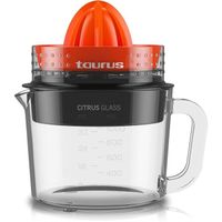 Taurus Citrus Glass - Presse agrumes electrique avec bol en verre 30W, Double sens de rotation, 2 cones pour tous les agrumes