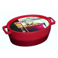 Pyrex Cocotte Ovale In Ghisa Smaltata 33 Cm 5,8 Litri, Grigio, Adatta A Tutti I Piani (Induzione, Gas, Forno), Manici Integrati