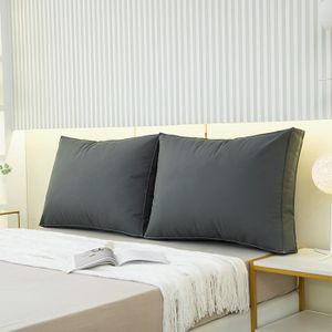 Coussin De Lecture Triangulaire 60x35x20 Cm - Soutien Lombaire Et Tête Pour Lit, Canapé, Chaise - Housse En Coton Lavable - Bleu Lac