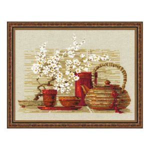 Kit Broderie Point De Croix Riolis - Panier Avec Des Roses - Modèle à Compter, Toile Aïda 14ct, Fils Inclus