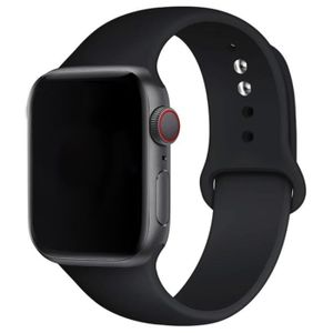 BRACELET MONTRE CONNEC. 42 44 45 mm S-M - 1 noir - Bracelet En Silicone Pour Apple Watch, Iwatch Pour Apple Watch Série 6 5 3 Se 7