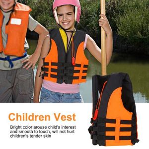 LOT MATÉRIEL AQUATIQUE Gilet de sécurité avec gilet de sauvetage et sifflet pour enfant de la natation en canot-rafting - Orange