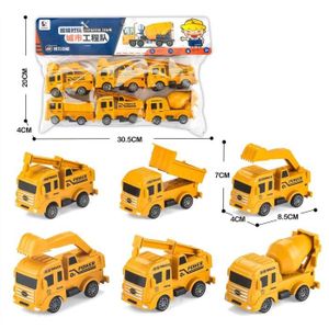 VOITURE - CAMION Set 6pcs - Ensemble de jouets d'ingénierie pour garçons, voiture, camion, bulldozer, véhicules Tyiture Inoler