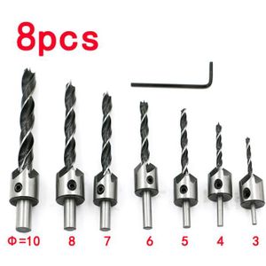 4pcs Fraiseuse Foreuse Bits à chanfreiner foret oblique Trou chanfrein