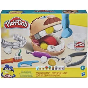 JEU DE PÂTE À MODELER Play-Doh - Cabinet dentaire pour enfants avec 8 Pots de pâte à modeler atoxique aux couleurs assorties - dès 3 ans - Les classiques
