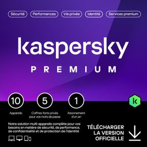 ANTIVIRUS À TELECHARGER Kaspersky Premium 2023 - (10 Postes - 1 An) | Vers