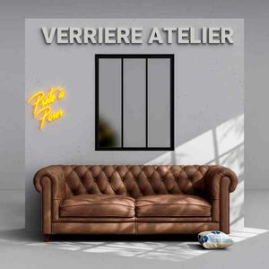 VERRIÈRE D'ATELIER Verrière Atelier 3 Carreaux – Noir Mat Dépoli - Pr