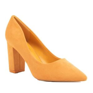 escarpin suedine talon carre