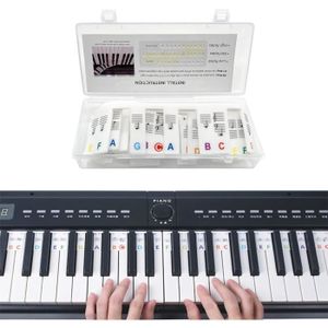 PIANO Touches Autocollants Pour Clavier De Piano,88-Key Full Size,Autocollants Notes Clavier En Silicone,Étiquettes De Clavier De [J172]