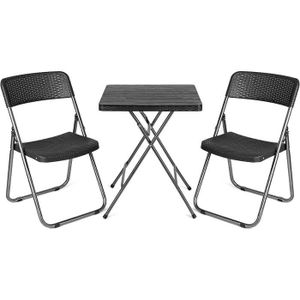 3 pile chaises gris /Bistro Salon Table En Verre 60x60cm Anthracite 4tlg Balcon 