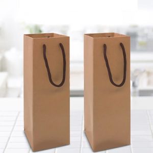 Bouteille de Vin Sac Luxe Kraft papertwisted Poignée Transporteur Sac cadeau un flacon de sac Bouteille de Vin Sac Luxe Kraft papertwisted Poignée Transporteur Sac cadeau un flacon de sac