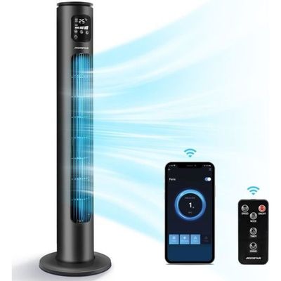 Aigostar - Ventilateur sur pied 60W/230V blanc Télécommande