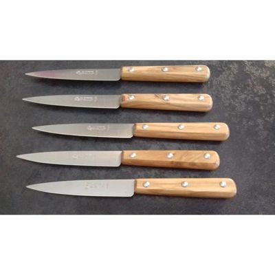 Lot De 4 Couteaux à Steak La Fourmi - Lame Inox 10 Cm, Manche ABS Rouge, Neuf