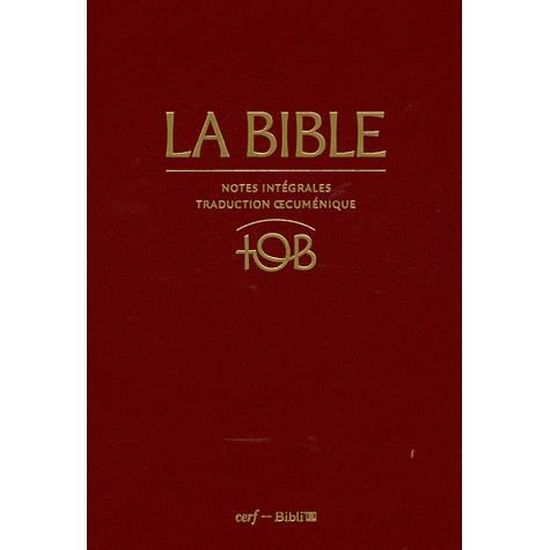 La Bible Tob Cdiscount Librairie