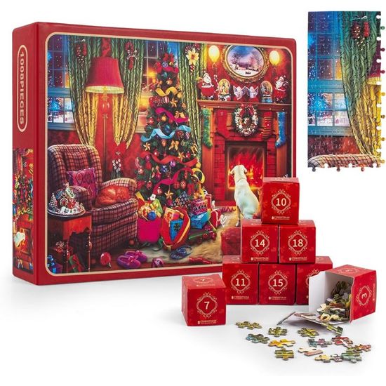 Calendrier de l'Avent : 24 Puzzles : Chats de Noël - Eurographics - Rue