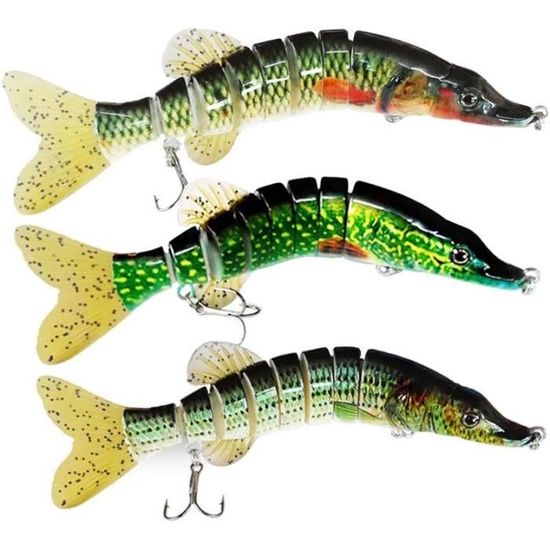 HYran Leurre de Pêche Bionique Multi-Articulé, 5 Pièces Leurre Peche